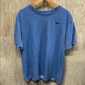 Nike Tee Men's Heather Blue Short Sleeve  Dri Fit Tee XL
